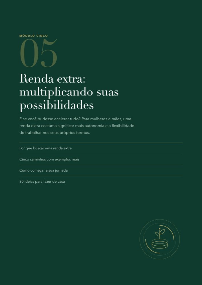 Página de abertura do módulo de renda extra